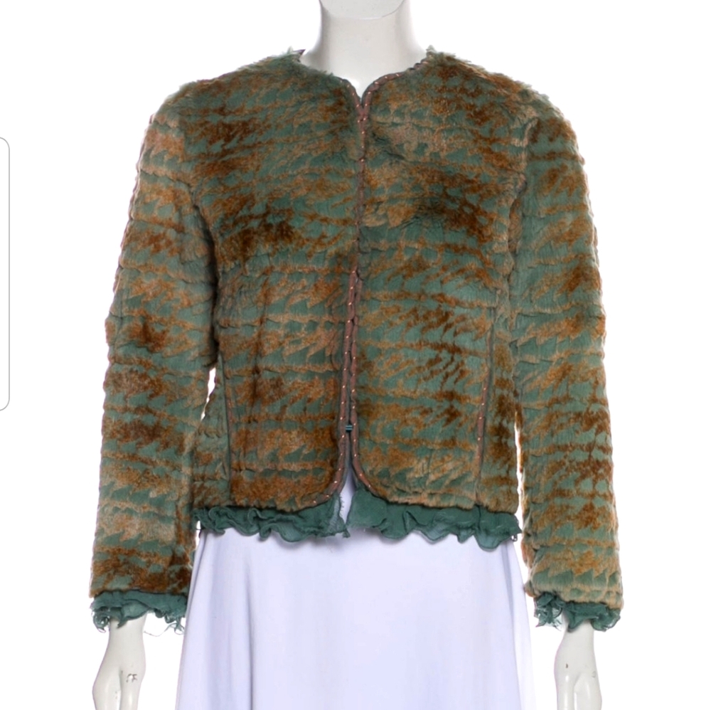 Elie Tahari Rabbit Fur Jacket Fur Coat Medium M